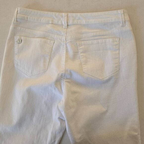 Pappagallo Womens High Rise Scalloped Hem Capri Pants White Size 12P - Picture 6 of 12